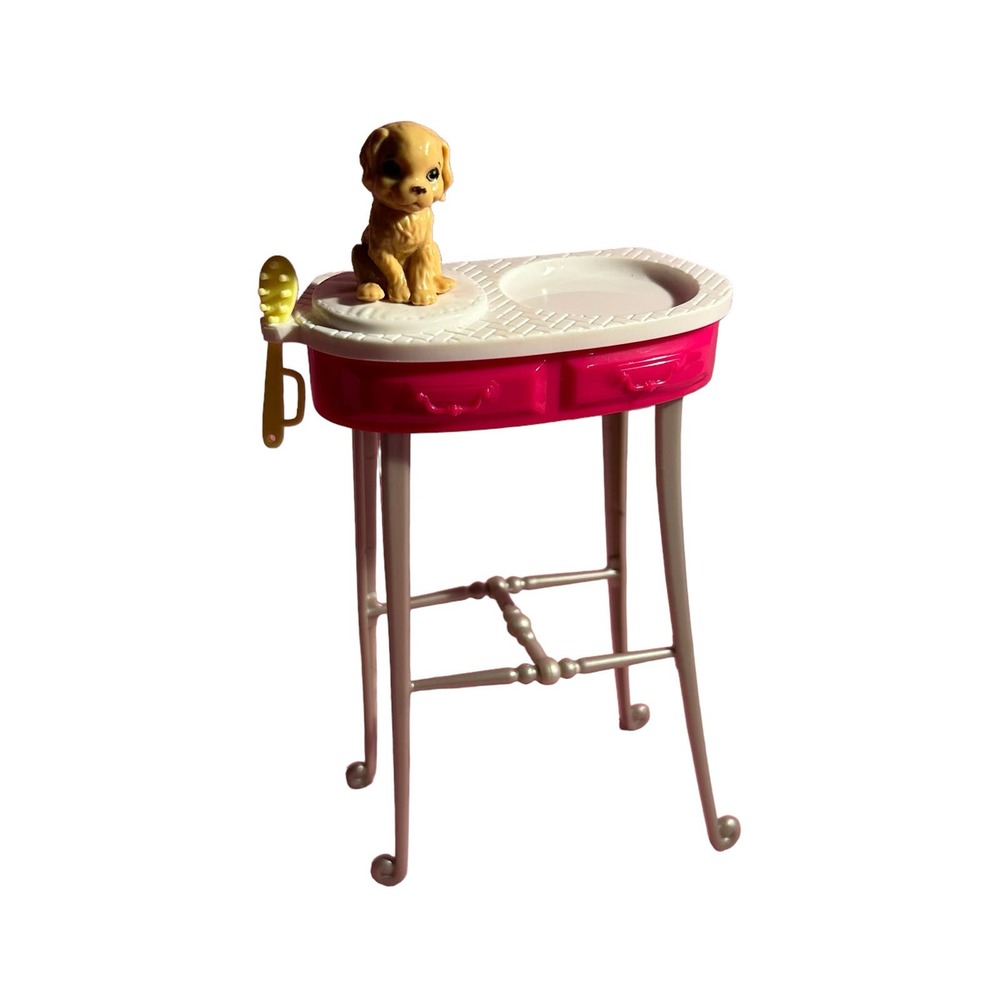 Barbie Color Me Cute Vanity Pet Table Cart Replacement Part Furniture 6” 2014